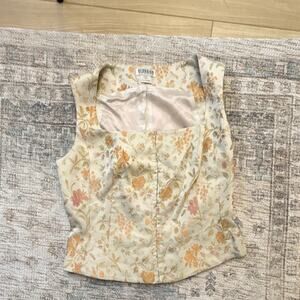 Vintage Floral Embroidered Corset Top Milkmaid Festival Fairy Boho Romantic - 8